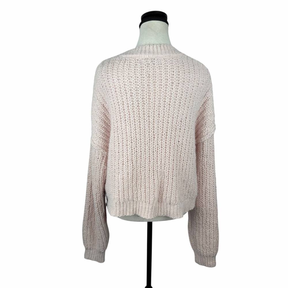 Madden Girl Chunky Cable Knit Sweater L Blush Soft Cozy Cottagecore - Picture 5 of 10